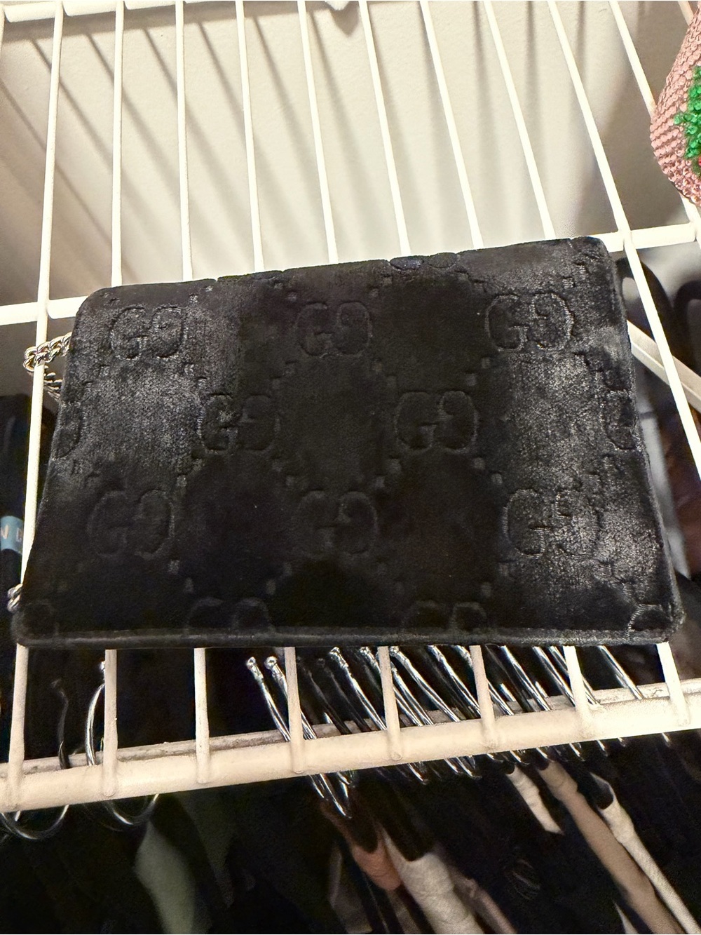 Gucci Black Velvet Chain Shoulder Bag with Embellished Horsebit - Picture 2 of 6